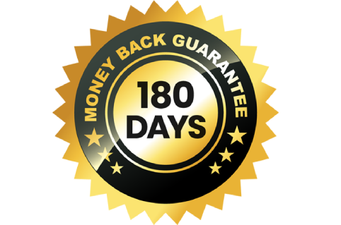 180 day money back guarantee assurance for customer satisfaction